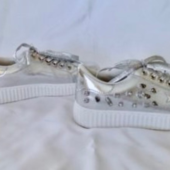 HP! π²SALEπ² European Silver Lace up Sneakers EU39/US8.5 - Picture 5 of 6